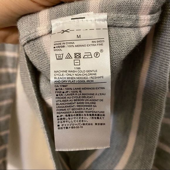 Banana Republic striped turtleneck long sleeve Merino Wool lightweight sweater-M - Picture 11 of 11